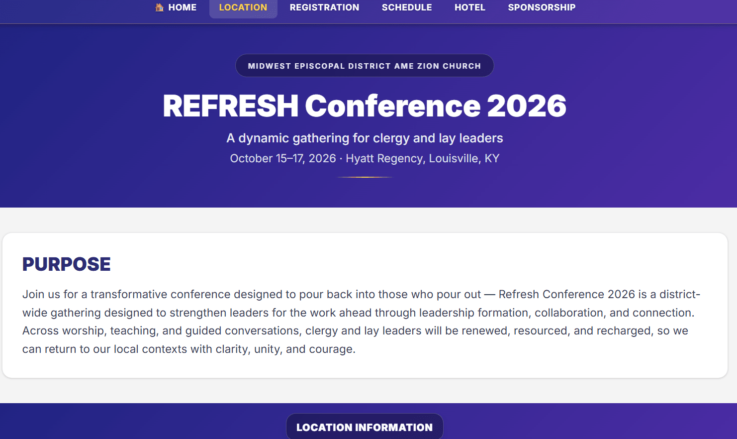 Refresh 2026 conference registration platform
